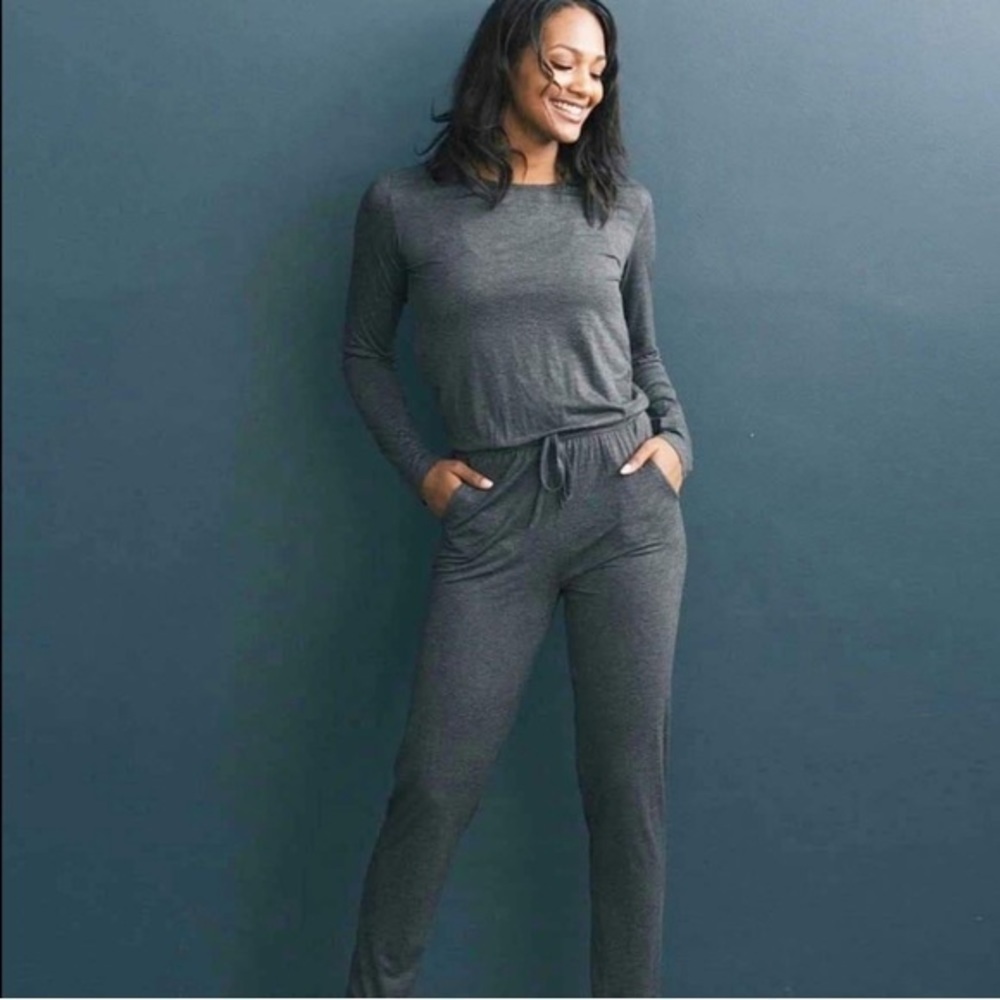 ZYIA Active Grey Long Sleeve Jumpsuit